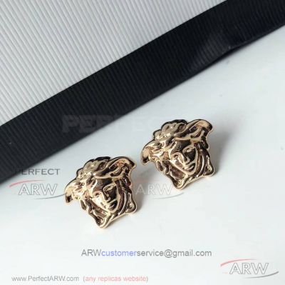 AAA Replica Versace Yellow Gold Medusa Head Earrings 